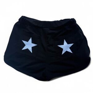 Black Star Print Women's Shorts